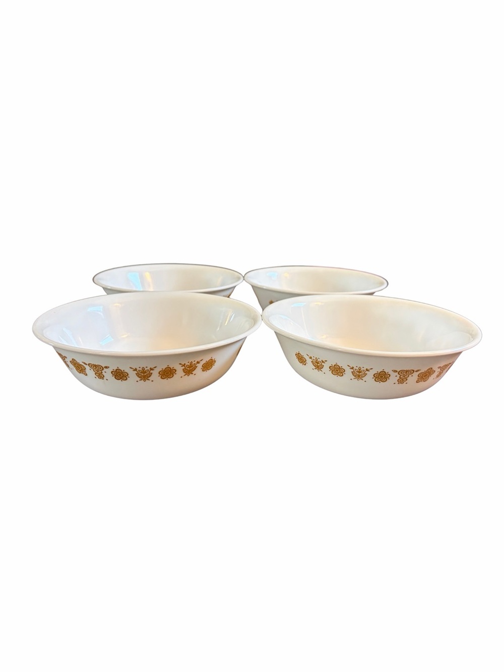 Vintage 1970’s Corelle Butterfly Gold Cereal Bowls Set of (4)